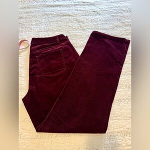 Talbots Women’s Deep Burgundy Wine Colored Corduroy Pants, 14W Curvy Fit